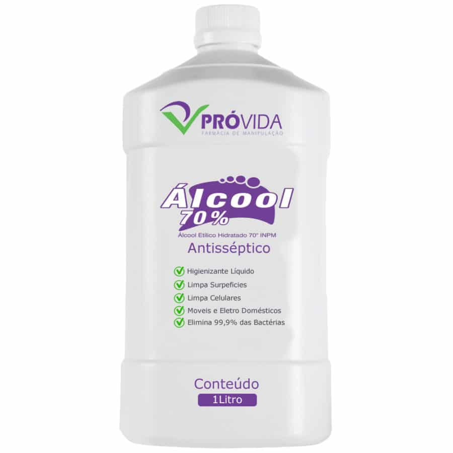 Álcool Líquido 70% 1 Litro - Pró Vida Farma
