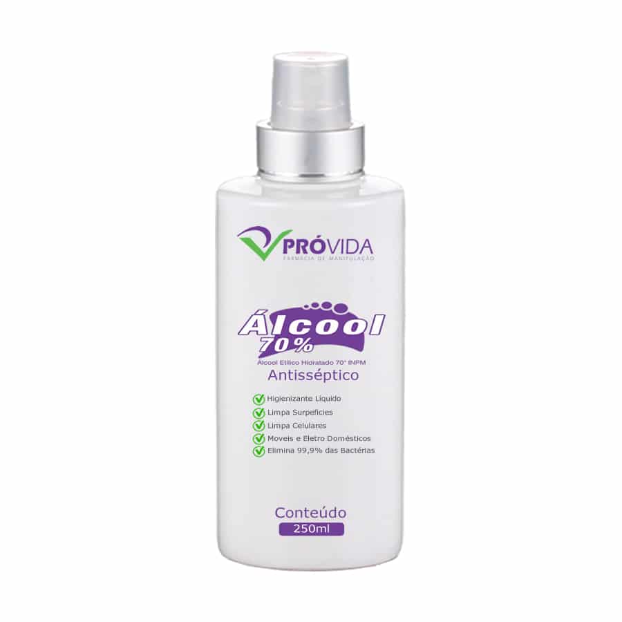 Álcool Líquido 70% 250ml - Pró Vida Farma