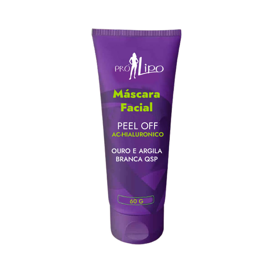 MÁSCARA FACIAL PEEL OFF AC HIALURONICO, OURO E ARGILA BRANCA QSP - Pró Vida Farma