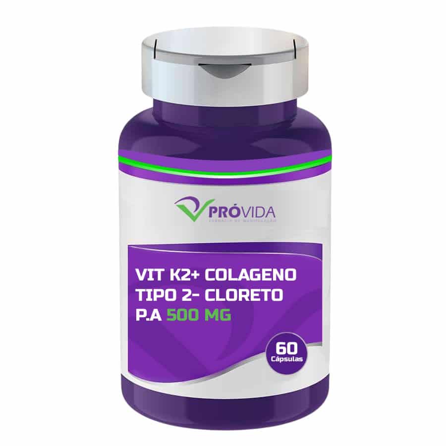 VIT K2+ COLAGENO TIPO 2- CLORETO P.A 500 MG - Pró Vida Farma