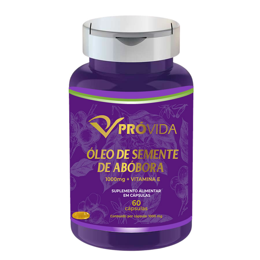 Óleo de Semente de Abóbora 1000 mg + Vitamina E - 60 Cápsulas - Pró Vida Farma