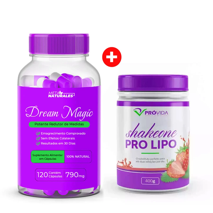 Combo Dream Magic - 120 Cápsulas + ShakeOne Pró Lipo 400g - Pró Vida Farma